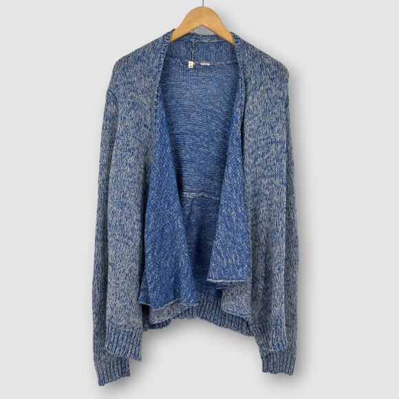 MOTH Anthropologie Blue Open Front Cardigan Sweater XL - Picture 1 of 7